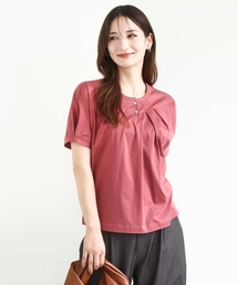 MK MICHEL KLEIN | 前釦デザインドルマンスリーブカットソー/接触冷感/洗える(Tシャツ/カットソー)