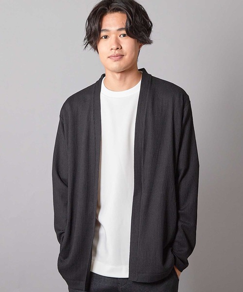 UNION STATION（ユニオンステーション）の「ウェーブジャガードボタンレスカーデ（カーディガン/ボレロ・メンズ・ブラック/ブルー/ブラウン・M/L）」の7枚目の写真