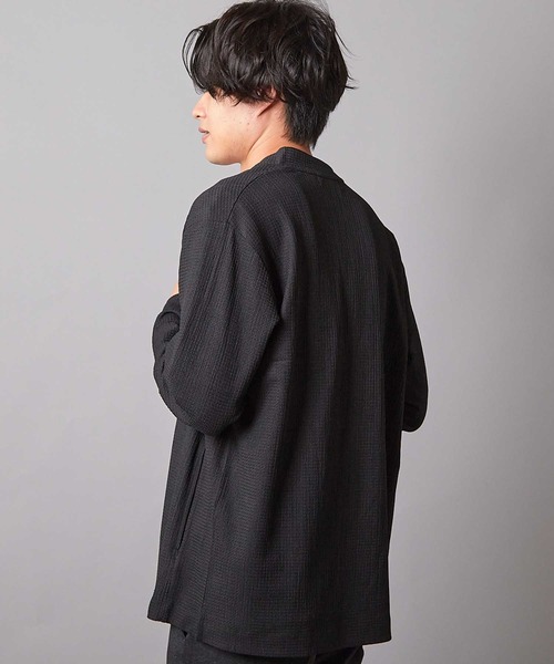 UNION STATION（ユニオンステーション）の「ウェーブジャガードボタンレスカーデ（カーディガン/ボレロ・メンズ・ブラック/ブルー/ブラウン・M/L）」の6枚目の写真