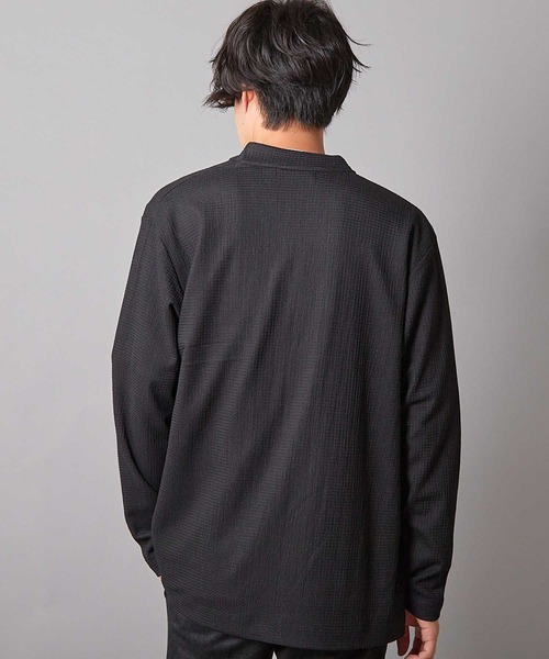 UNION STATION（ユニオンステーション）の「ウェーブジャガードボタンレスカーデ（カーディガン/ボレロ・メンズ・ブラック/ブルー/ブラウン・M/L）」の5枚目の写真