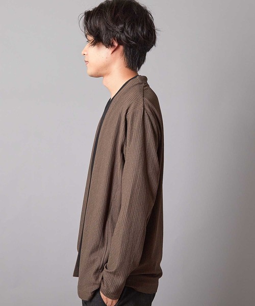 UNION STATION（ユニオンステーション）の「ウェーブジャガードボタンレスカーデ（カーディガン/ボレロ・メンズ・ブラック/ブルー/ブラウン・M/L）」の17枚目の写真