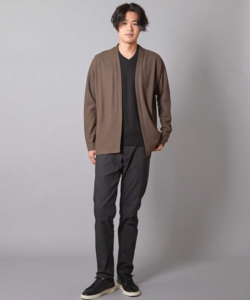 UNION STATION（ユニオンステーション）の「ウェーブジャガードボタンレスカーデ（カーディガン/ボレロ・メンズ・ブラック/ブルー/ブラウン・M/L）」の13枚目の写真