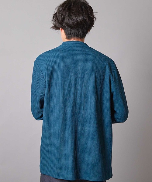 UNION STATION（ユニオンステーション）の「ウェーブジャガードボタンレスカーデ（カーディガン/ボレロ・メンズ・ブラック/ブルー/ブラウン・M/L）」の10枚目の写真