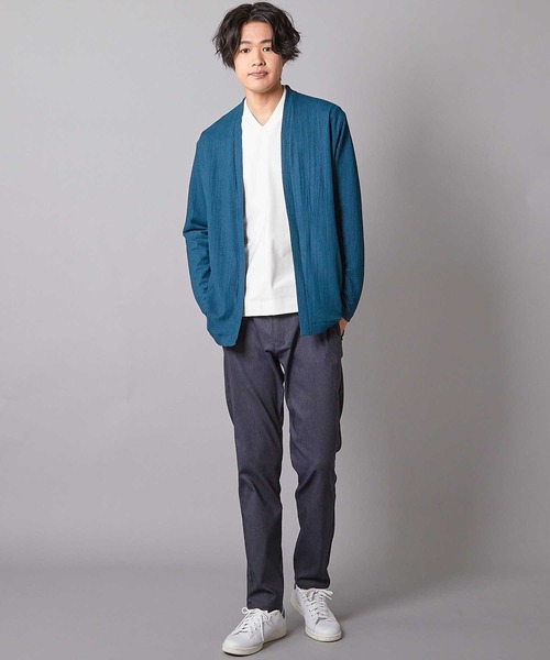 UNION STATION（ユニオンステーション）の「ウェーブジャガードボタンレスカーデ（カーディガン/ボレロ・メンズ・ブラック/ブルー/ブラウン・M/L）」の8枚目の写真