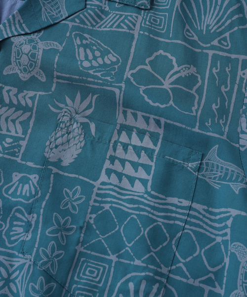 TWO PALMS（トゥーパームス）の「TWO PALMS / トゥーパームス 別注 オーバーダイ アロハシャツ（シャツ/ブラウス・メンズ・ブラック/レッド/ブラック系その他/ブルー系その他・MEDIUM/LARGE）」の8枚目の写真