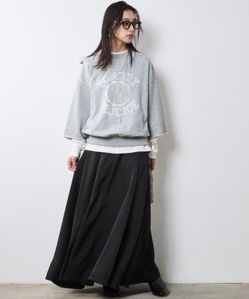 CHIC STYLE（シックスタイル）の「綿100％ロゴプリントロングスリーブTシャツ＜大きいサイズ有＞シックスタイル（Tシャツ/カットソー・レディース・オフホワイト/スミクロ・3L/LL/L/M/5L/4L）」の15枚目の写真