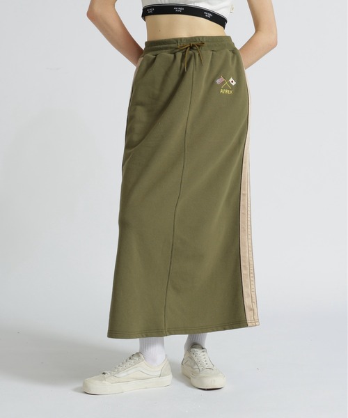 AVIREX(アヴィレックス)の「《SOUVENIR COLLECTION》SATIN SKA COMBI SKIRT(スカート・レディース・ブラック/グレー/オリーブ・F)」の3枚目の写真