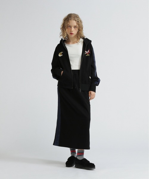 AVIREX(アヴィレックス)の「《SOUVENIR COLLECTION》SATIN SKA COMBI SKIRT(スカート・レディース・ブラック/グレー/オリーブ・F)」の12枚目の写真