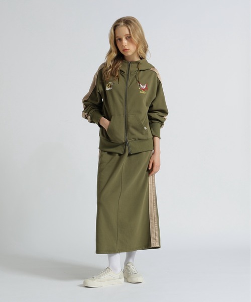 AVIREX(アヴィレックス)の「《SOUVENIR COLLECTION》SATIN SKA COMBI SKIRT(スカート・レディース・ブラック/グレー/オリーブ・F)」の6枚目の写真