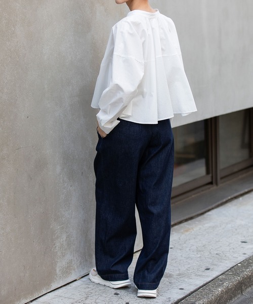 Munich（ミューニック）の「コットンブロードクロップド2wayブラウス（シャツ/ブラウス・レディース・ホワイト/ベージュ/ブラック・FREE）」の14枚目の写真