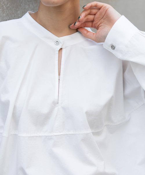 Munich（ミューニック）の「コットンブロードクロップド2wayブラウス（シャツ/ブラウス・レディース・ホワイト/ベージュ/ブラック・FREE）」の18枚目の写真