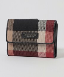 美品　ブルーレーベルクレストビレッジ　2つ折り財布 クレストブリッジチェックレザー二つ折り財布（ウォレット