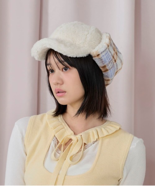 kaorinomori（カオリノモリ）の「kaorinomori ルネキャップ ジジ / カオリノモリ（キャップ・レディース・ホワイト/ピンク/ブラック・M/57.5cm）」の5枚目の写真