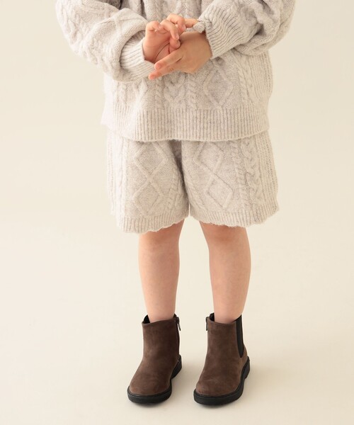 BEAMS mini（ビームスミニ）の「ケーブルニット ショートパンツ 2025FW（90～140cm）（その他パンツ・キッズ・ホワイト系その他5/ブラウン系その他3・MEDIUM/L(130～140)/LARGE）」の2枚目の写真