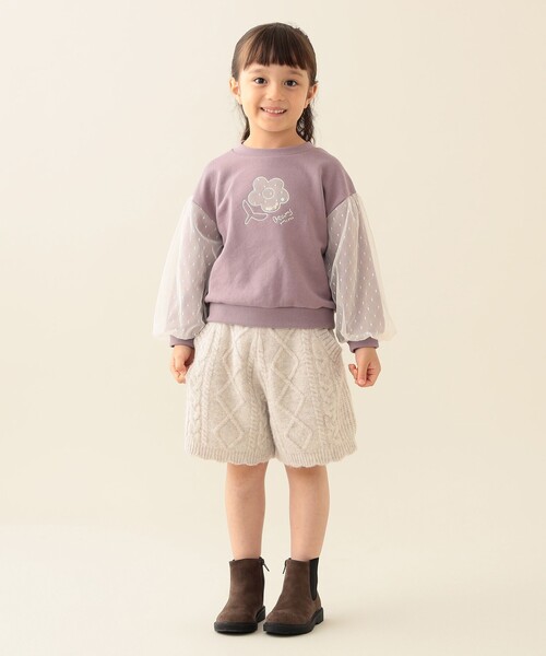 BEAMS mini（ビームスミニ）の「ケーブルニット ショートパンツ 2025FW（90～140cm）（その他パンツ・キッズ・ホワイト系その他5/ブラウン系その他3・MEDIUM/L(130～140)/LARGE）」の7枚目の写真