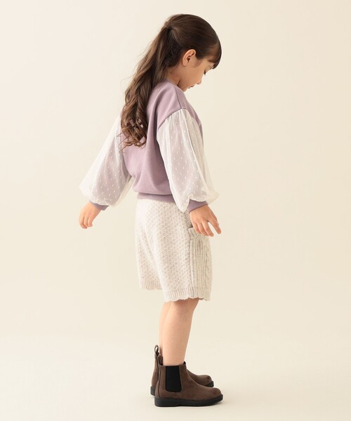 BEAMS mini（ビームスミニ）の「ケーブルニット ショートパンツ 2025FW（90～140cm）（その他パンツ・キッズ・ホワイト系その他5/ブラウン系その他3・MEDIUM/L(130～140)/LARGE）」の9枚目の写真