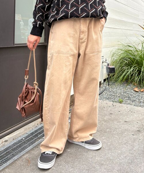 セール】ウォッシュドベイカーワイドデニムパンツ/セットアップ