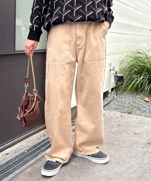 セール】ウォッシュドベイカーワイドデニムパンツ/セットアップ