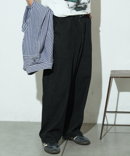 CIAOPANIC TYPY（チャオパニックティピー）の「ウォッシュドベイカーワイドデニムパンツ/セットアップアイテムあり（デニムパンツ・メンズ・ブルー/ベージュ/ブラック・MEDIUM/LARGE）」の4枚目の写真