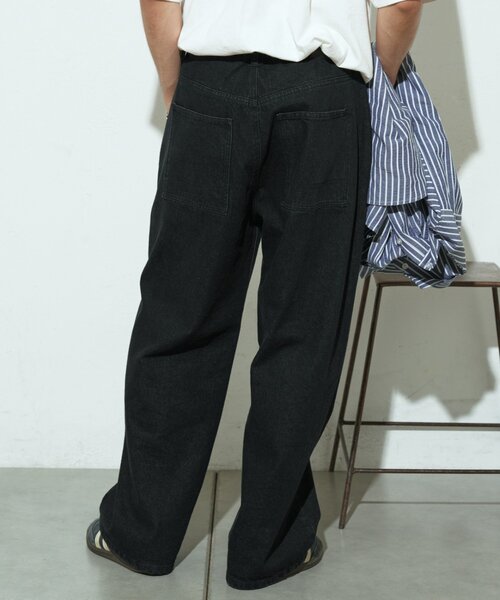 CIAOPANIC TYPY（チャオパニックティピー）の「ウォッシュドベイカーワイドデニムパンツ/セットアップアイテムあり（デニムパンツ・メンズ・ブルー/ベージュ/ブラック・MEDIUM/LARGE）」の5枚目の写真