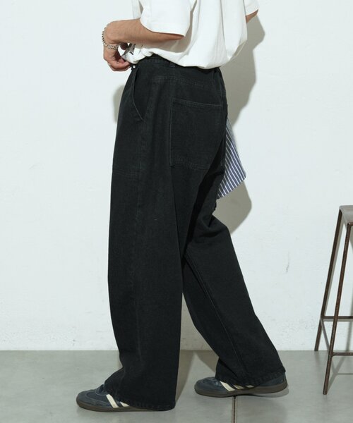 CIAOPANIC TYPY（チャオパニックティピー）の「ウォッシュドベイカーワイドデニムパンツ/セットアップアイテムあり（デニムパンツ・メンズ・ブルー/ベージュ/ブラック・MEDIUM/LARGE）」の6枚目の写真