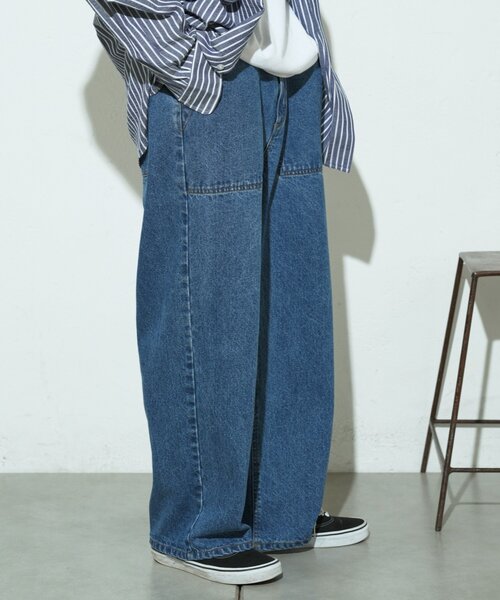 CIAOPANIC TYPY（チャオパニックティピー）の「ウォッシュドベイカーワイドデニムパンツ/セットアップアイテムあり（デニムパンツ・メンズ・ブルー/ベージュ/ブラック・MEDIUM/LARGE）」の16枚目の写真