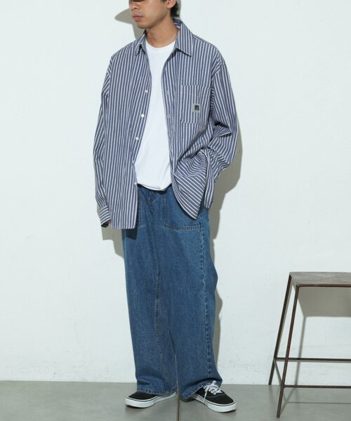 CIAOPANIC TYPY（チャオパニックティピー）の「ウォッシュドベイカーワイドデニムパンツ/セットアップアイテムあり（デニムパンツ・メンズ・ブルー/ベージュ/ブラック・MEDIUM/LARGE）」の19枚目の写真