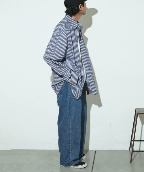 CIAOPANIC TYPY（チャオパニックティピー）の「ウォッシュドベイカーワイドデニムパンツ/セットアップアイテムあり（デニムパンツ・メンズ・ブルー/ベージュ/ブラック・MEDIUM/LARGE）」の21枚目の写真