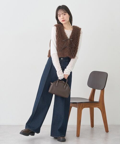 earth music&ecology（アースミュージックアンドエコロジー）の「レース×アイレットプルオ－バー（Tシャツ/カットソー・レディース・その他14/ブラック/オフホワイト・FREE）」の13枚目の写真