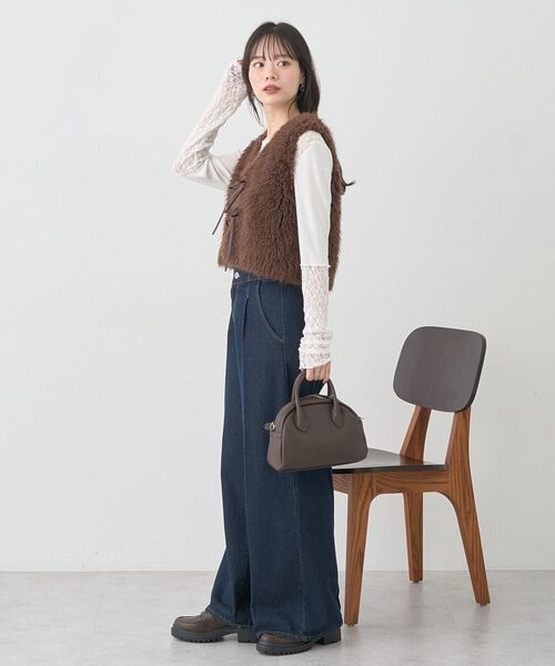 earth music&ecology（アースミュージックアンドエコロジー）の「レース×アイレットプルオ－バー（Tシャツ/カットソー・レディース・その他14/ブラック/オフホワイト・FREE）」の14枚目の写真