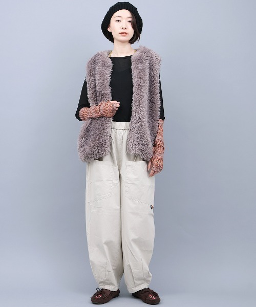 チチカカ(チチカカ)の「クシュクシュスリーブシアーTシャツ(Tシャツ/カットソー・レディース・オレンジ/ブラック/ライトベージュ・FREE)」の6枚目の写真