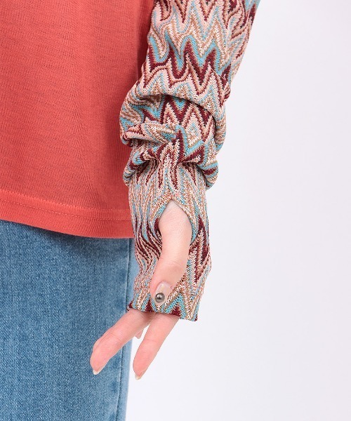 チチカカ(チチカカ)の「クシュクシュスリーブシアーTシャツ(Tシャツ/カットソー・レディース・オレンジ/ブラック/ライトベージュ・FREE)」の13枚目の写真