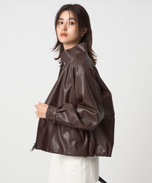 BARACUTA（バラクータ）の「【別注】＜BARACUTA＞レザーライク G4 ジャケット（その他アウター・レディース・ダークブラウン/ブラック・FREE）」の4枚目の写真