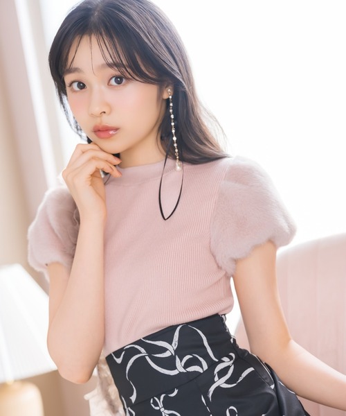 ウィルセレクション♡肩ファートップス WILLSELECTION - ウィルセレクション 肩ファー付きニットの通販 by m