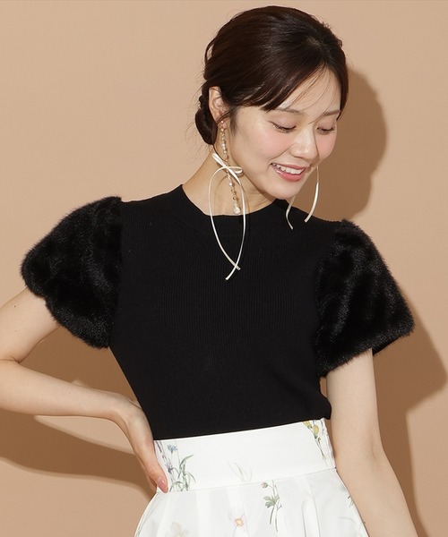 ウィルセレクション♡肩ファートップス WILLSELECTION - ウィルセレクション 肩ファー付きニットの通販 by m