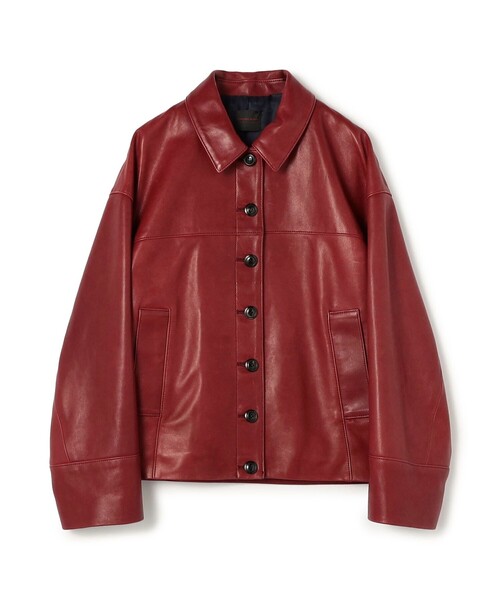 TOMORROWLAND collection（トゥモローランドコレクション）の「ベジタブルレザー コクーンブルゾン（ブルゾン・レディース・ダークブラウン/レッド・36）」の2枚目の写真