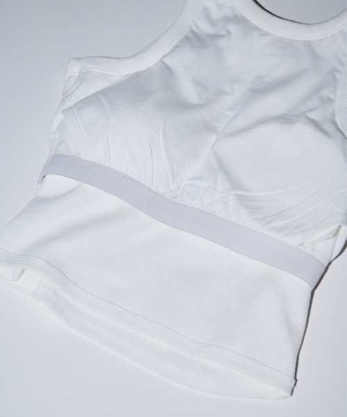 AIC.（エーアイシー）の「【再入荷】パッド付きカットリブショートアメスリタンクトップ（タンクトップ・レディース・オフホワイト/チャコールグレー/ブラック・FREE）」の6枚目の写真