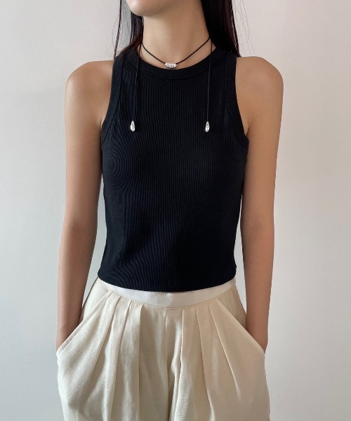 AIC.（エーアイシー）の「【再入荷】パッド付きカットリブショートアメスリタンクトップ（タンクトップ・レディース・オフホワイト/チャコールグレー/ブラック・FREE）」の21枚目の写真