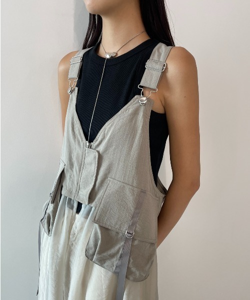 AIC.（エーアイシー）の「【再入荷】パッド付きカットリブショートアメスリタンクトップ（タンクトップ・レディース・オフホワイト/チャコールグレー/ブラック・FREE）」の21枚目の写真