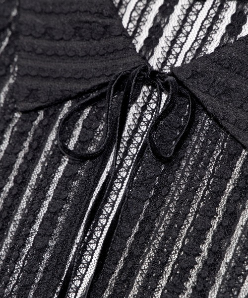 PUNYUS（プニュズ）の「フロントリボンレースシャツ（シャツ/ブラウス・レディース・ブラック/ホワイト・1/2/3/4）」の13枚目の写真