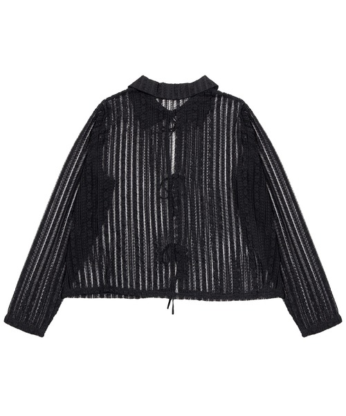 PUNYUS（プニュズ）の「フロントリボンレースシャツ（シャツ/ブラウス・レディース・ブラック/ホワイト・1/2/3/4）」の18枚目の写真