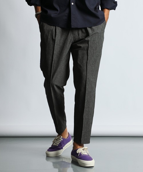 The DUFFER of ST.GEORGE(ザダファーオブセントジョージ)の「SETUP DOT MESH SLACKS:ドットメッシュ調 セットアップスラックス(スラックス・メンズ・ネイビー/チャコールグレー・SMALL/X-LARGE/LARGE/MEDIUM)」の3枚目の写真