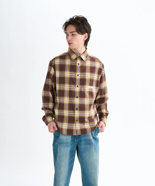 ELEMENT(エレメント)の「ELEMENT メンズ ALL SEASON 1PKT LIGHTWEIGHT 長袖シャツ 【2025年秋冬モデル】/エレメント胸ポケットワンポイントチェック柄長袖シャツ(シャツ/ブラウス・メンズ・グリーン系その他・MEDIUM/LARGE/X-LARGE)」の9枚目の写真