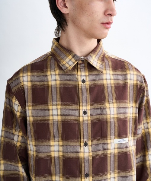 ELEMENT(エレメント)の「ELEMENT メンズ ALL SEASON 1PKT LIGHTWEIGHT 長袖シャツ 【2025年秋冬モデル】/エレメント胸ポケットワンポイントチェック柄長袖シャツ(シャツ/ブラウス・メンズ・グリーン系その他・MEDIUM/LARGE/X-LARGE)」の7枚目の写真