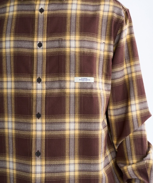 ELEMENT(エレメント)の「ELEMENT メンズ ALL SEASON 1PKT LIGHTWEIGHT 長袖シャツ 【2025年秋冬モデル】/エレメント胸ポケットワンポイントチェック柄長袖シャツ(シャツ/ブラウス・メンズ・グリーン系その他・MEDIUM/LARGE/X-LARGE)」の6枚目の写真