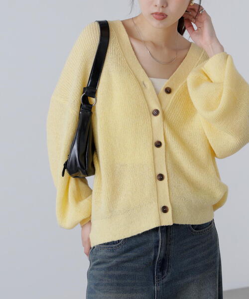 セール】◇5GモヘアタッチVネックカーディガン（カーディガン