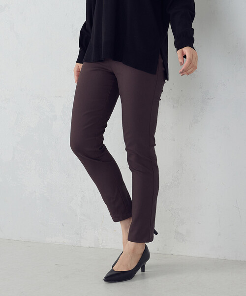 COMME CA ISM（コムサイズム）の「【美しいベーシックパンツ】裏起毛　ハイテンションパンツ（その他パンツ・レディース・ベージュ/ダークブラウン/ブラック/グレイッシュベージュ・MEDIUM/SMALL/X-SMALL/XX-SMALL/XX-LARGE/X-LARGE/LARGE）」の2枚目の写真