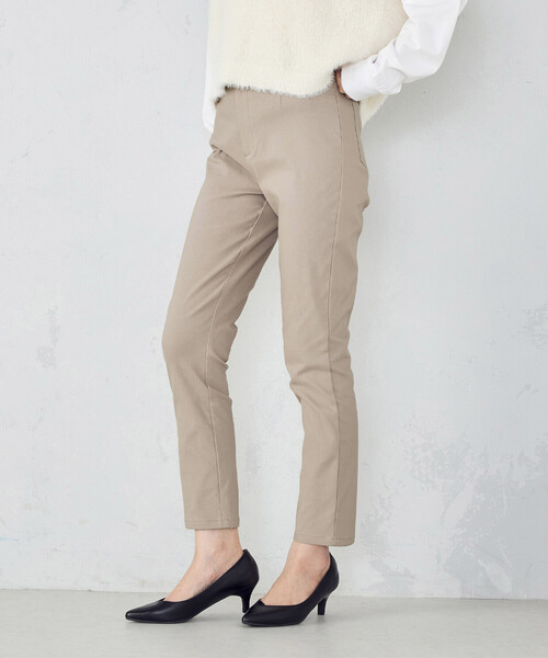 COMME CA ISM（コムサイズム）の「【美しいベーシックパンツ】裏起毛　ハイテンションパンツ（その他パンツ・レディース・ベージュ/ダークブラウン/ブラック/グレイッシュベージュ・MEDIUM/SMALL/X-SMALL/XX-SMALL/XX-LARGE/X-LARGE/LARGE）」の3枚目の写真