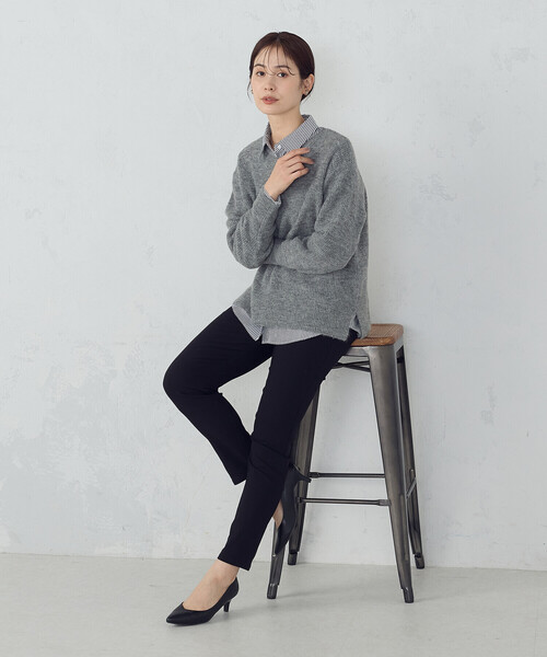 COMME CA ISM（コムサイズム）の「【美しいベーシックパンツ】裏起毛　ハイテンションパンツ（その他パンツ・レディース・ベージュ/ダークブラウン/ブラック/グレイッシュベージュ・MEDIUM/SMALL/X-SMALL/XX-SMALL/XX-LARGE/X-LARGE/LARGE）」の21枚目の写真