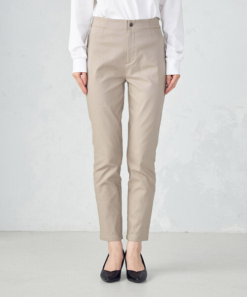 COMME CA ISM（コムサイズム）の「【美しいベーシックパンツ】裏起毛　ハイテンションパンツ（その他パンツ・レディース・ベージュ/ダークブラウン/ブラック/グレイッシュベージュ・MEDIUM/SMALL/X-SMALL/XX-SMALL/XX-LARGE/X-LARGE/LARGE）」の8枚目の写真